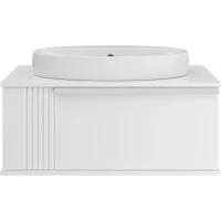Тумба под раковину Brevita Savoy SAV-09080-0101Я 80 см, подвесная, со столешницей, белый матовый