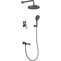 Душевой комплект Frap F7175-19 255 мм, со смесителем, графит