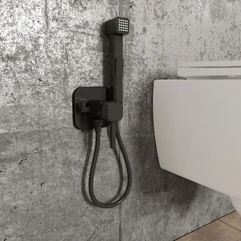 Гигиенический душ IDDIS Spring 004BLS0i08 со смесителем, черный матовый