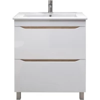 Тумба под раковину Vigo Grani tn.GRI.OSK.75.2Y дуб золотой 71,8 см, напольная, белый глянец/дуб золотой