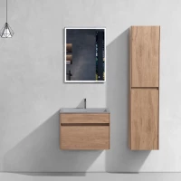 Комплект мебели натуральный дуб 60 см Vincea Chiara VMC-2C600NO + VCB-13600G + VLM-3VN600