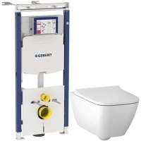 Комплект подвесной унитаз Geberit Smyle Square 500.683.00.2 + система инсталляции Geberit 111.362.00.5