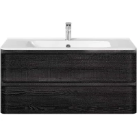 Тумба с раковиной черное дерево 100 см Vincea Vico VMC-2V100CN + VCB-2VP100W