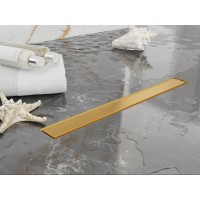 Душевой трап (лоток) Plumberia Selection In-Tile PST80OB 75,8 см, с решеткой, 2 в 1 под плитку, золотой матовый