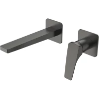 Смеситель для раковины Vincea Puro VBFW-5P01GM встраиваемый, без донного клапана, вороненая сталь