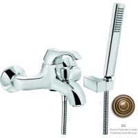 Смеситель для ванны Emmevi Ares 76001B/BR с душевым гарнитуром, бронза