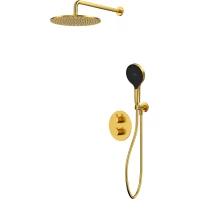 Душевой комплект Whitecross Y YSET08TOPGLB 300 мм, с термостатом, золотой матовый