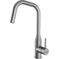 Смеситель для кухни KuchenStern Fila S 411SS40 CoolStart, с выдвижным изливом, нержавеющая сталь