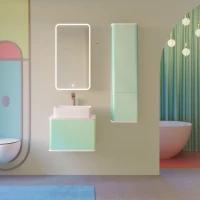 Комплект мебели бирюзовый бриз 57,4 см Jorno Pastel Pas.01.58/P/BL + 0085176 + Pas.03.46/BL