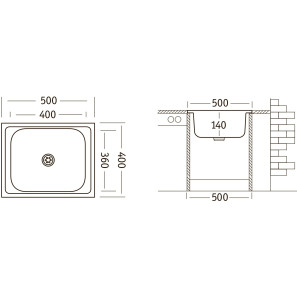 Изображение товара кухонная мойка матовая сталь ukinox стандарт std500.400 ---4c -c-