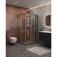 Душевой уголок Cezares Molveno MOLVENO-AH-21-90+30-C-GM-IV 120x90 см, профиль оружейная сталь матовый, стекло прозрачное