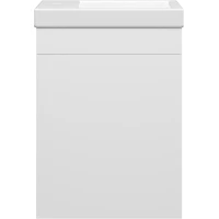 Тумба под раковину Misty Мини П-Мин01040-011 39 см L, подвесная, белый глянец/белый матовый