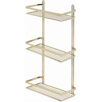Полка для ванной Tekno-tel ES065G 25 см, тройная, золотой