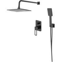 Душевой комплект IDDIS Slide SLIBL02i67 300x190 мм, со смесителем, черный матовый