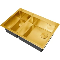 Кухонная мойка Zorg LUX 78-2-51-R BRONZE 78x51 см, бронза