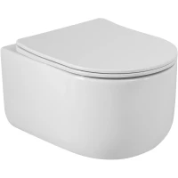 Унитаз подвесной BelBagno Soft BB084CH-TOR/SC безободковый, торнадо, с сиденьем микролифт, белый