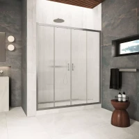 Душевая дверь Vegas Glass Z2P Protec 150 11 Moru 150 см, профиль оружейная сталь, стекло рифленое