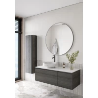 Комплект мебели Armadi Art Quatro Oak Antracite 790-M2-120-OA-A + 792-120-W + 801-CLCT + 545-100-GM 121 см L, подвесной, со столешницей, темный дуб