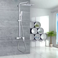 Душевая система Gappo G2407-30 300x200 мм, со смесителем, хром/белый