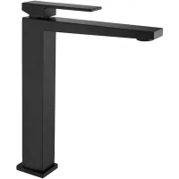 Смеситель для раковины Webert Pegaso PE830402560SSE без донного клапана, черный матовый