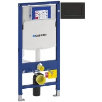 Инсталляция для унитаза Geberit Duofix Sigma 30 111.300.00.5 + 111.815.00.1 + 115.893.14.1 с кнопкой смыва, черный матовый/хром/черный матовый
