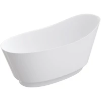 Ванна из литьевого мрамора Omnires Neo NEO158SWWBP 157,5x71,9 см, отдельностоящая, белый глянец