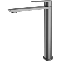 Смеситель для раковины Vincea Vogue VBF-2VS2GM без донного клапана, вороненая сталь