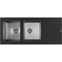 Кухонная мойка Florentina Комби 1160 21.415.E1160.302 116x51 см, нержавеющая сталь/антрацит