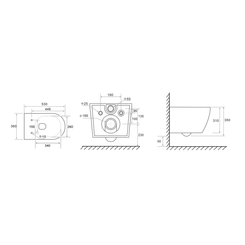 Комплект подвесной унитаз Tece TECEspring R + система инсталляции Tece TECEspring R K955103WCR