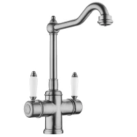 Смеситель для кухни с подключением к фильтру античное серебро Omoikiri Tottori-SI