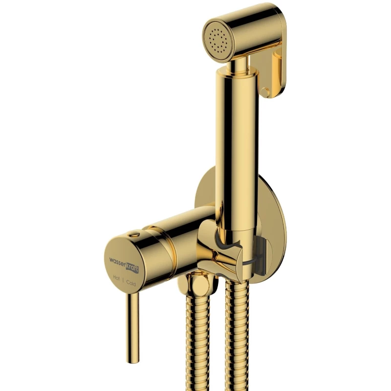 Гигиенический душ WasserKRAFT A70738 со смесителем, золотой