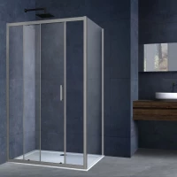 Душевой уголок Vincea Alpha VSR-3AL8013CLGM 130x80 см, профиль вороненая сталь, стекло прозрачное