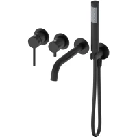 Смеситель для ванны Oliveeka Y OL-889017-MB встраиваемый, с душевым гарнитуром, черный матовый