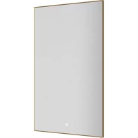 Зеркало Armadi Art 569-MG 60x100 см, с LED-подсветкой, сенсорным выключателем, диммером, антизапотеванием, золотой матовый