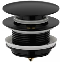 Донный клапан для ванны Wonzon & Woghand WW-SS105-MB без перелива, черный матовый