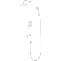 Душевой комплект Lemark Bronx LM3722MW 226 мм, со смесителем, белый матовый