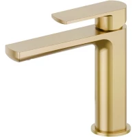Смеситель для раковины Newform Haka 72012.59.097 без донного клапана, золотой матовый