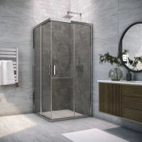 Душевой уголок Vegas Glass ZA TUR NOVO 120 08 07 120x120 см, профиль хром, стекло графитовое