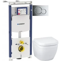 Комплект подвесной унитаз Grohe Euro Ceramic 39206000 + 39330001 + система инсталляции Geberit 111.362.00.5 + 115.770.21.5