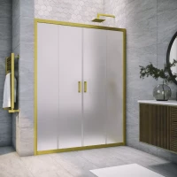 Душевая дверь Vegas Glass Z2P NOVO h2000 215 03 10 215 см, профиль золотой матовый, стекло сатин