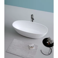 Ванна из литьевого мрамора Timo Lempi Solid Surface LEMPI1800 180x79 см, отдельностоящая, белый матовый