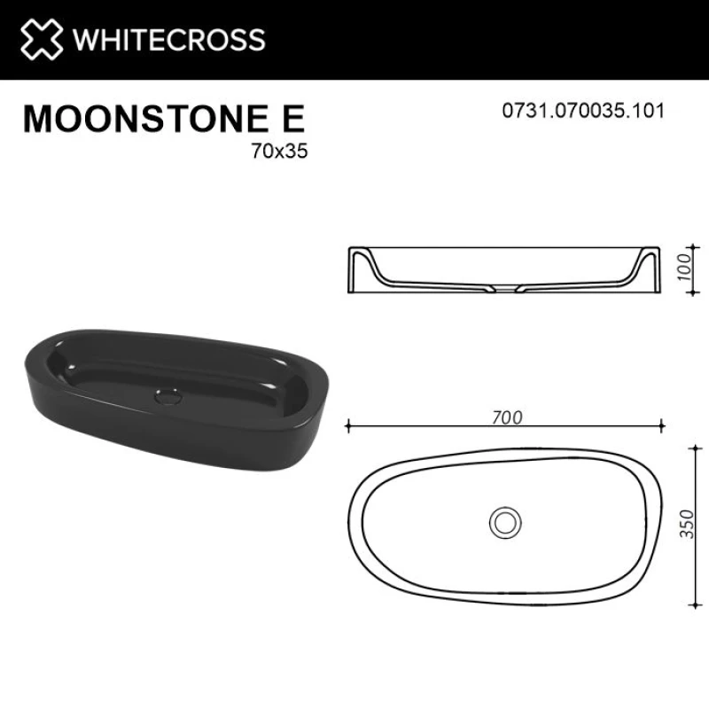 Раковина 70x35 см Whitecross Moonstone E 0731.070035.201