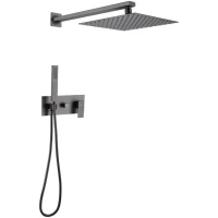 Душевой комплект Abber Daheim AF8218NG 250 мм, со смесителем, никель