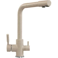 Смеситель для кухни с подключением к фильтру песочный Polygran Высокий Дуо 627536