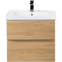 Тумба под раковину Art&Max Techno AM-Techno-600-2C-SO-LW674 57 см, подвесная, дуб мадейра