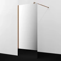 Душевая перегородка WasserKRAFT Rur 30W39RG-MR 90 см, профиль розовое золото, стекло зеркальное