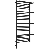 Полотенцесушитель электрический 1200x500 черный матовый МЭМ левый Сунержа Богема с полкой 3.0 31-5808-1250