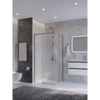 Душевой уголок Cezares Plane PLANE-A-2-100-C-IN 100x100 см, профиль сатин, стекло прозрачное