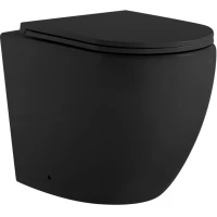 Унитаз приставной Abber Bequem AC1111TMB безободковый, торнадо, с сиденьем микролифт, черный матовый
