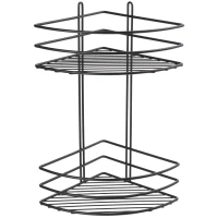 Полка для ванной Fixsen FX-710B-2 20x20 см, угловая, двойная, черный матовый